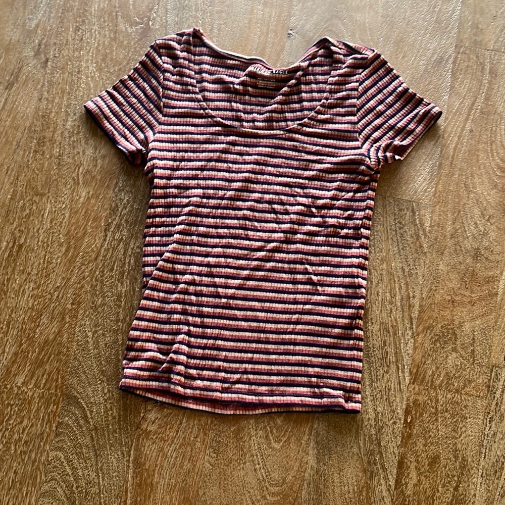 american eagle striped baby tee
